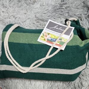 BNWT Green & Gray Striped Hammock With Carry Bag